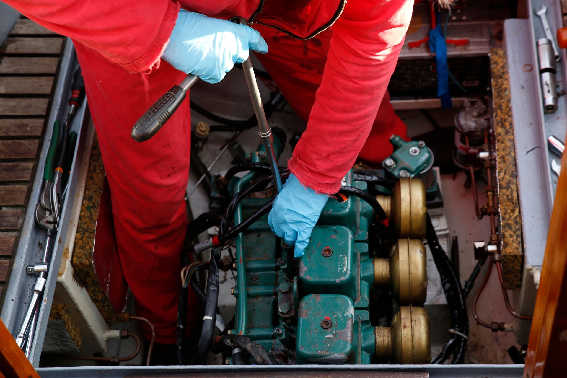 Mechanical engineer at work